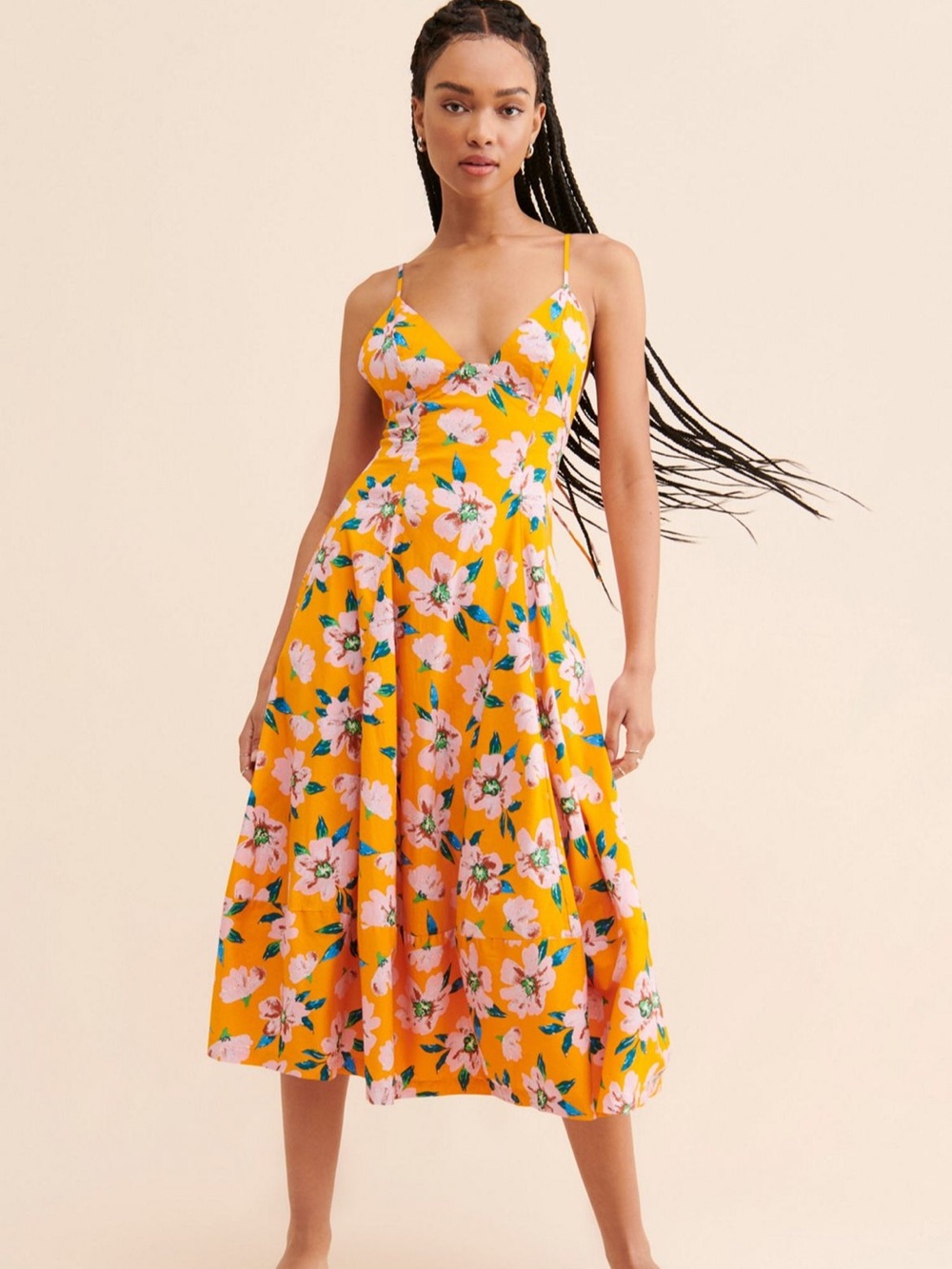 Free People Finer Things Printed Midi Dress